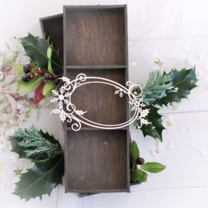 christmas decorative laser cut chipboard frame embellishment