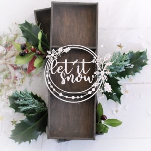 let it snow laser cut decorative christmas frame chipboard embellishment