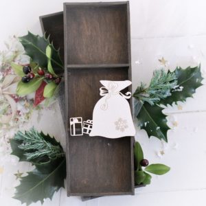 decorative christmas santa bag laser cut chipboard embellishment