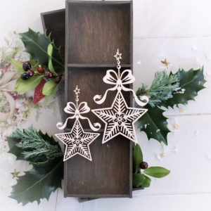 decorative christmas laser cut chipboard star set embellishments