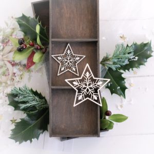 christmas decorative laser cut chipboard star set