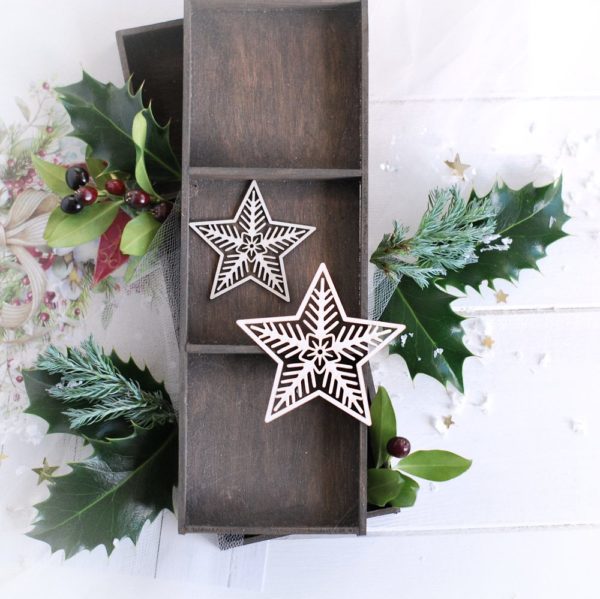 christmas stars decorative laser cut chipboard embellishments