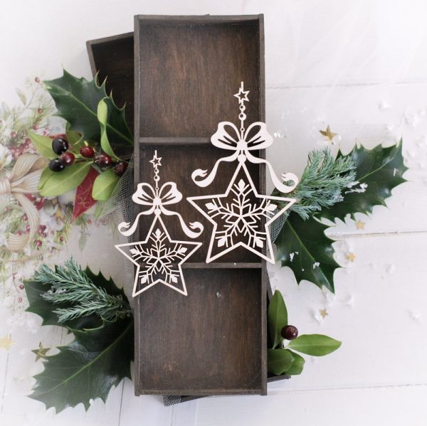 christmas star decorative laser cut chipboard embellishments