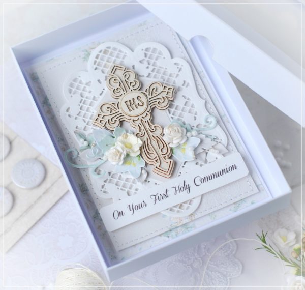 on your first holy communion card with cross