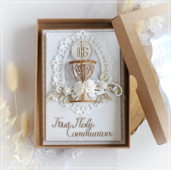 personalised first holy communion card with 3d chalice