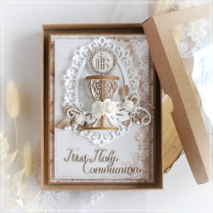 personalised first holy communion card with 3d chalice