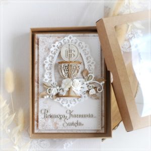 Personalised First Holy Communion card with 3d chalice