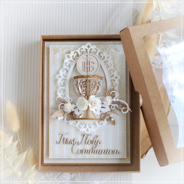 personalised first holy communion card with 3d chalice