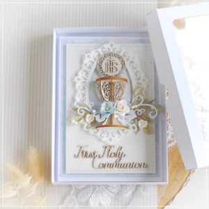 personalised first holy communion card with 3d chalice