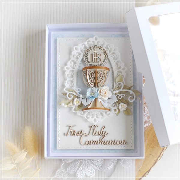 personalised first holy communion card with 3d chalice