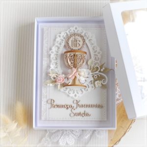 personalised first holy communion card with 3d chalice