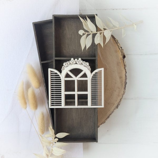 decorative 2 layer window frame laser cut chipboard