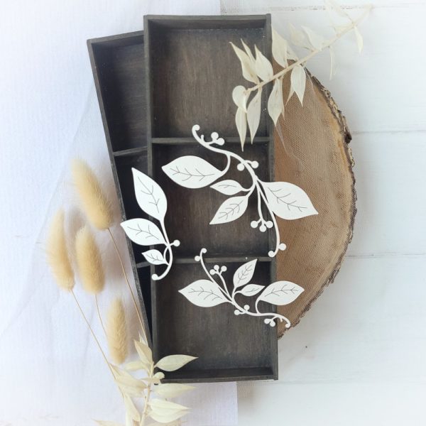 decorative laser cut chipboard floral elements set