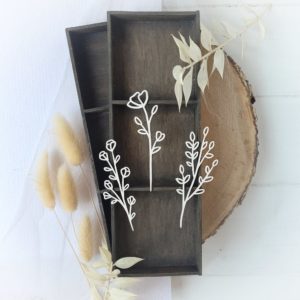 set of 3 floral elements decorative laser cut chipboards