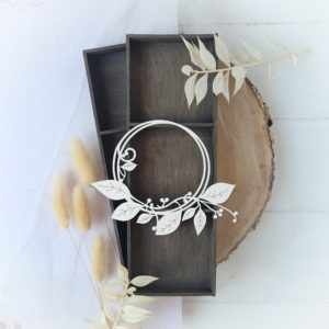 decorative laser cut chipboard frame with leaves