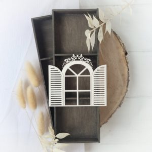 decorative laser cut window frame chipboard