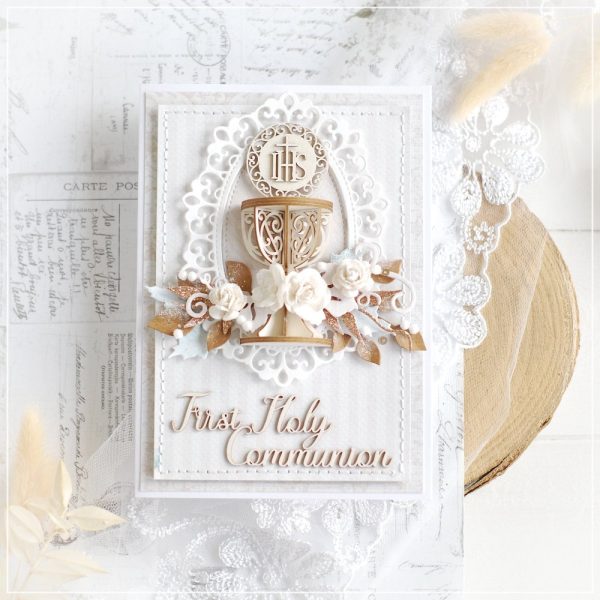 personalised first holy communion card with 3d chalice embellishment
