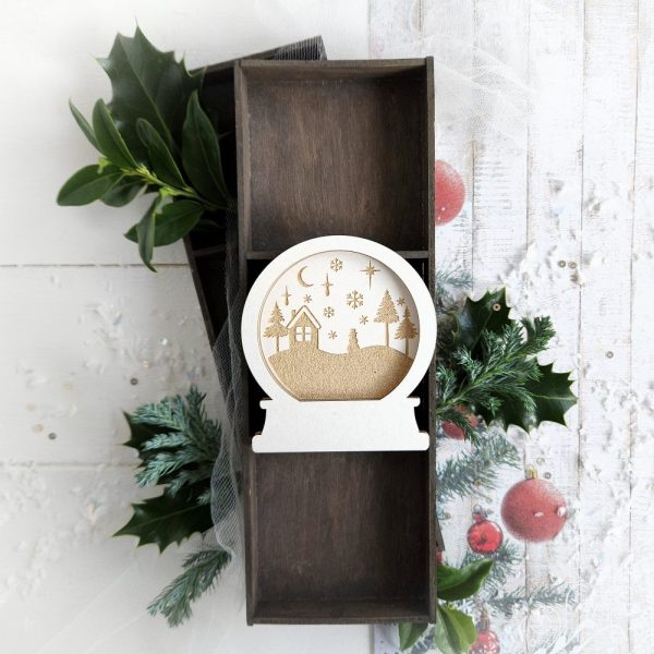 snow globe shaker box element decorative laser cut chipboard embellishment