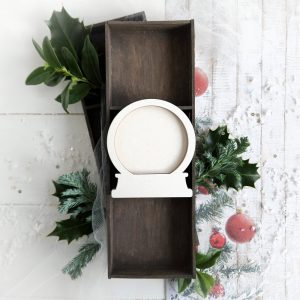 snow globe decorative laser cut chipboard shaker box element