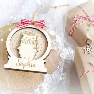 personalised wooden engraved christmas tree ornament