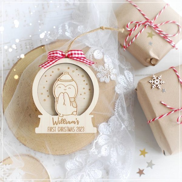 first christmas personalised wooden christmas tree ornament