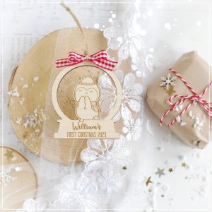 personalised first christmas engraved christmas tree ornament