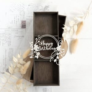 happy birthday decorative laser cut chipboard frame embellishment