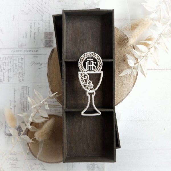 bloomar designs 2 layer chalice with ihs decorative laser cut chipboard