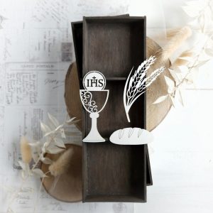 bloomar designs chalice wheat and bread decorative laser cut chipboard set
