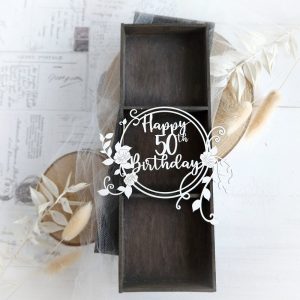 happy 50th birthday decorative laser cut chipboard frame