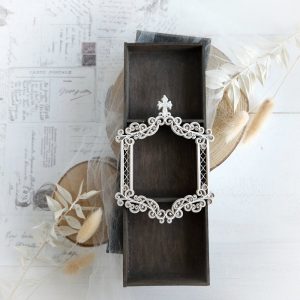 2 layer decorative laser cut chipboard frame with cross
