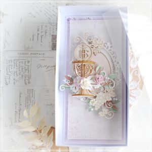 personalised first holy communion card with 3D chalice