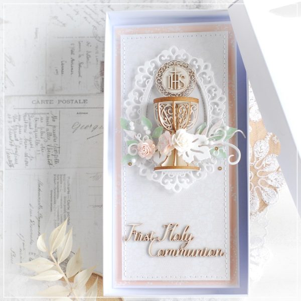 personalised first holy communion card with 3d chalice