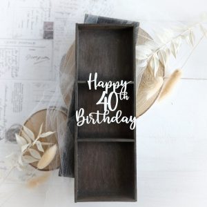 laser cut happy 40th birthday decorative chipboard element