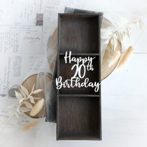 happy 20th birthday decorative laser cut chipboard