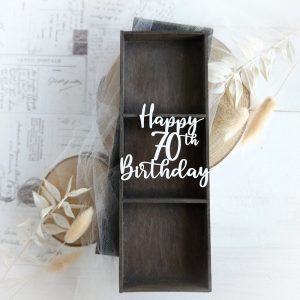 happy 70th birthday decorative laser cut chipboard