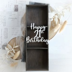 happy 21st birthday decorative laser cut chipboard