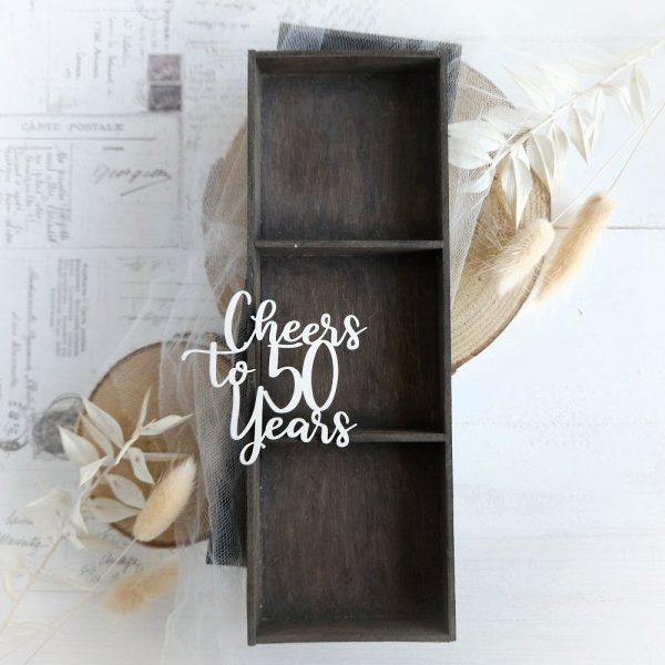 cheers to 50 years decorative laser cut chipboard