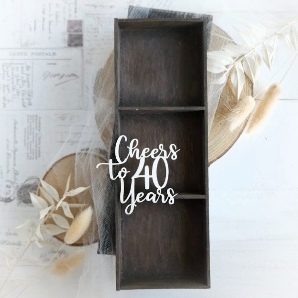 cheers to 40 years decorative laser cut chipboard