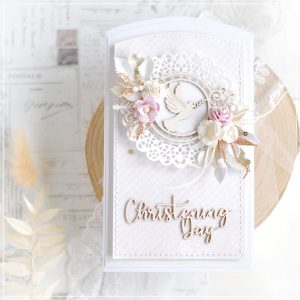 personalised handmade luxury card decorated with chipboard embellisments