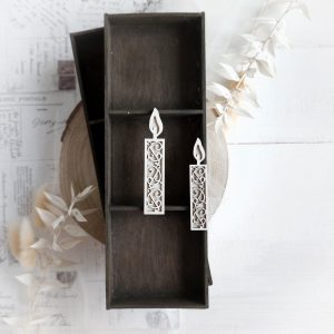 decorative 2 layers candle chipboard set
