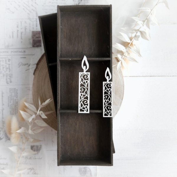 candle set decorative laser cut chipboard embellishments