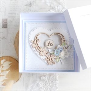 personalised handmade first holy communion card in box