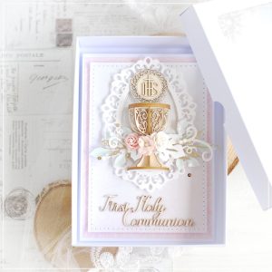 personalised first holy communion card with 3d chalice