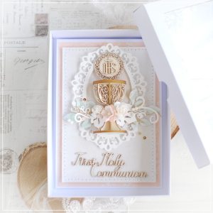 personalised first holy communion card with 3d chalice