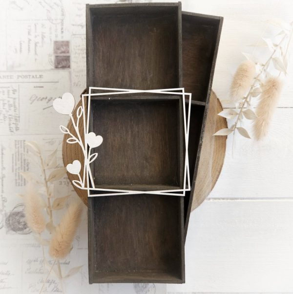 frame with hearts decorative laser cut chipboard element
