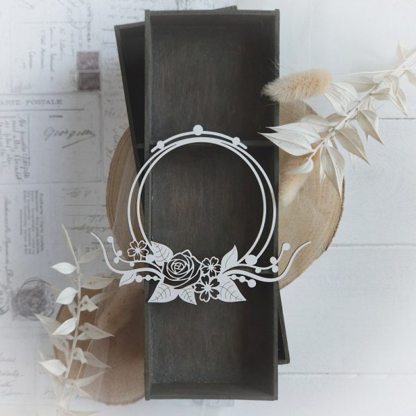 decorative floral laser cut chipboard frame
