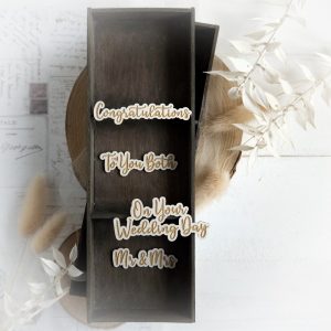 decorative laser cut wedding sentiment chipboard set