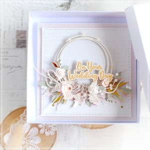 personalised luxury romantic wedding card with box