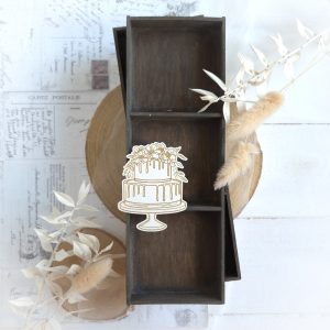 decorative laser cut engraved wedding cake chipboard